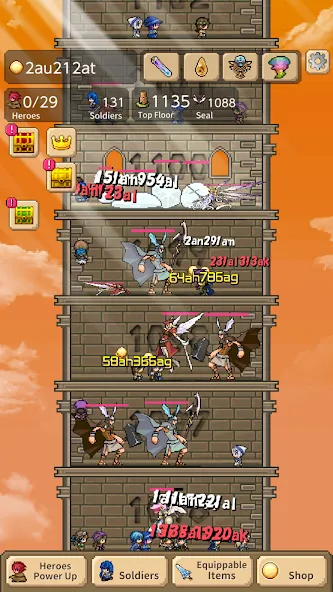 Tower of Hero (Тауэр оф Хиро) [МОД: Много денег, Монет и Все открыто] Screenshot 3