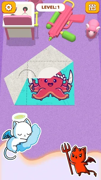 Paper Fold: Paper Puzzle 3D (Пейпер Фолд) [МОД: Все открыто, Дополнительные деньги и Меню MOD] Screenshot 2