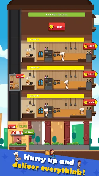Pizza Tower: Idle Tycoon (Пицца Тауэр) [МОД: Деньги, Монеты и Меню MOD] Screenshot 3