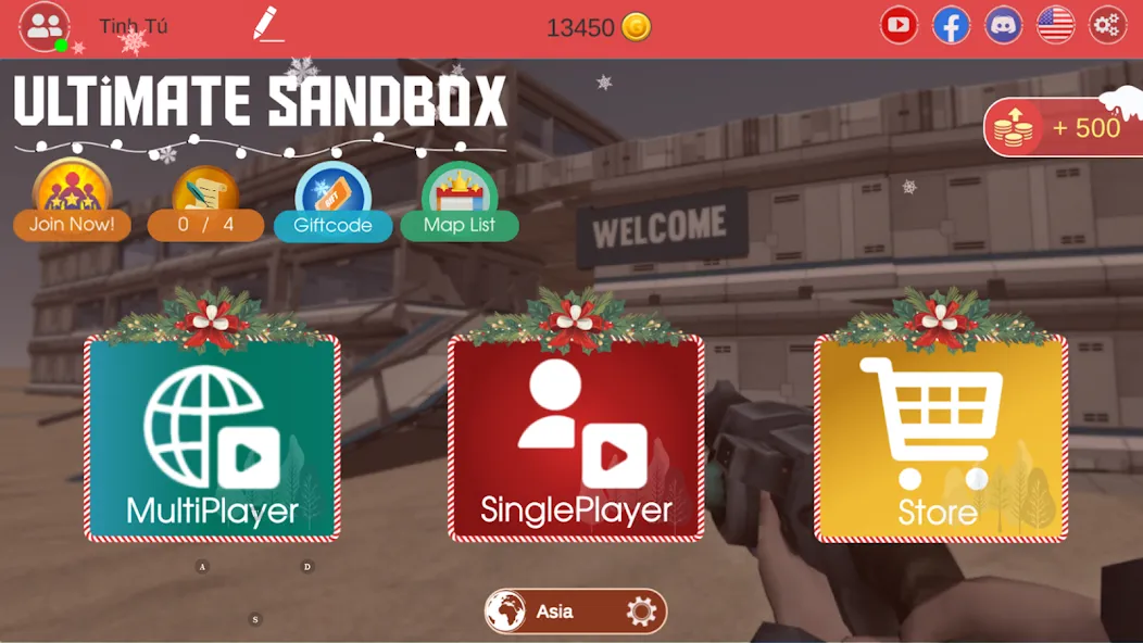 Ultimate Sandbox: Mod Online (Ультимейт Сэндбокс) [МОД: Меню, Бесконечные монеты и Открытые уровни] Screenshot 1