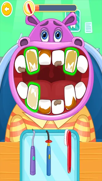 Children's doctor : dentist [МОД: Меню, Бесконечные монеты и Открытые уровни] Screenshot 1