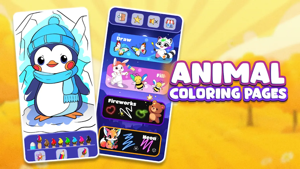 Animal coloring pages [МОД: Бесконечные деньги, Монеты и Мега MOD] Screenshot 1