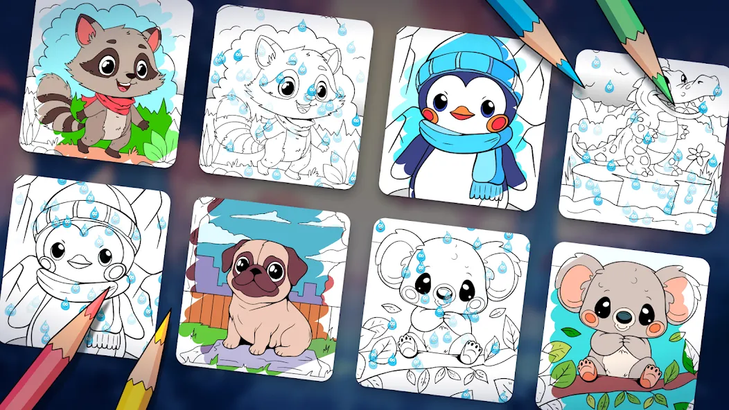 Animal coloring pages [МОД: Бесконечные деньги, Монеты и Мега MOD] Screenshot 5
