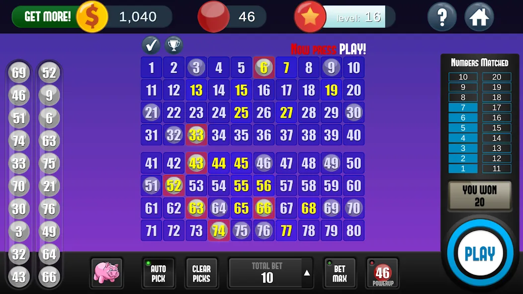 A Keno Game (А Кено игра) [МОД: Меню, Бесконечные монеты и Открытые уровни] Screenshot 4