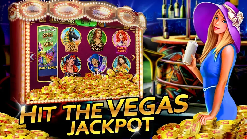 Vegas Casino - Slot Machines (Вегас Казино) [МОД: Бесконечные деньги, Монеты и Мега MOD] Screenshot 1