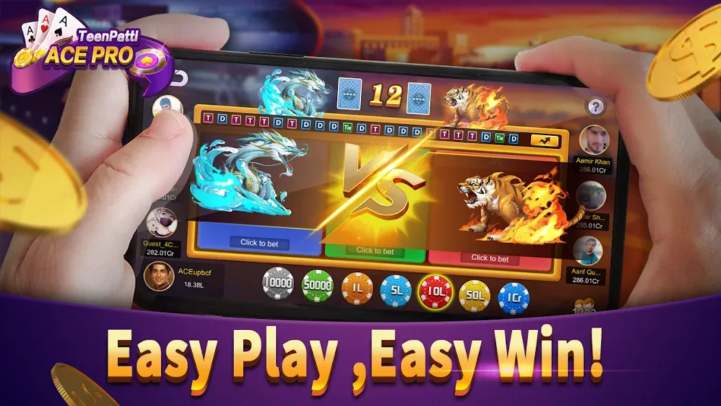 Teenpatti Ace Pro -poker,rummy (Тинпатти Эйс Про) [МОД: Меню, Бесконечные монеты и Открытые уровни] Screenshot 1