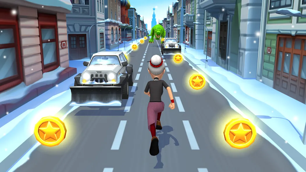 Angry Gran Run - Running Game (Энгри Гран Ран) [МОД: Много денег, Монет и Все открыто] Screenshot 1