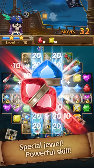 Jewels Ghost Ship: jewel games (Джуэлз Гост Шип) [МОД: Бесконечные деньги, Монеты и Мега MOD] Screenshot 1