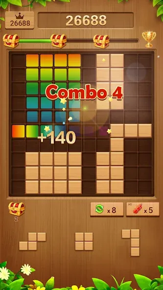 Wood Block Puzzle Addictive [МОД: Много денег, Монет и Все открыто] Screenshot 3