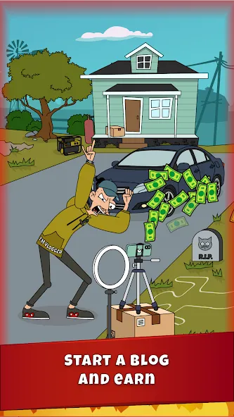 Lamar - Idle Vlogger [МОД: Бесконечные деньги, Монеты и Мега MOD] Screenshot 2