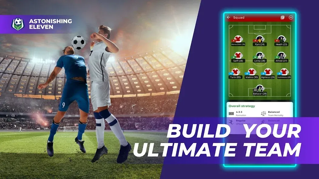 Astonishing Eleven Football (Астонишинг Илевен Футбол) [МОД: Много денег, Монет и Все открыто] Screenshot 2