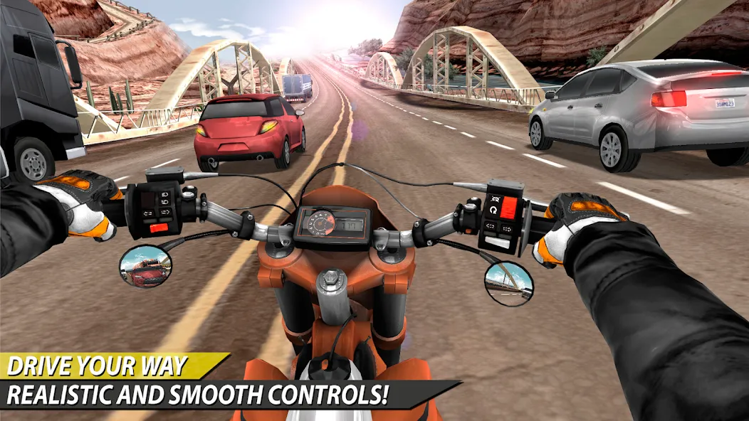 Moto Rider In Traffic (Мото Райдер в Трафике) [МОД: Все открыто, Дополнительные деньги и Меню MOD] Screenshot 3