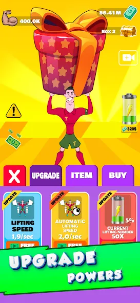 Lifting Ronaldo (Тренировка Роналду) [МОД: Много денег, Монет и Все открыто] Screenshot 2