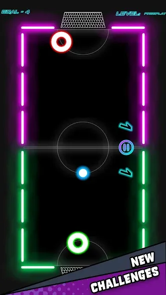 Air Hockey Glow HD Ultimate 2D (Эйр) [MOD: Меню/Много денег] - Скриншот 1