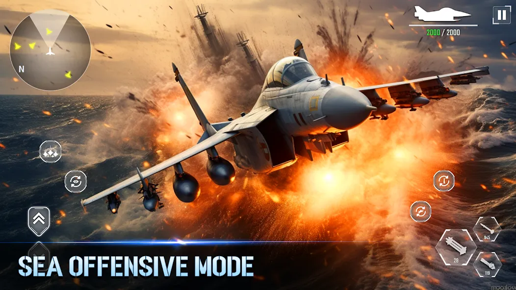 Aircraft Strike: Jet Fighter [МОД: Много денег, Монет и Все открыто] Screenshot 2