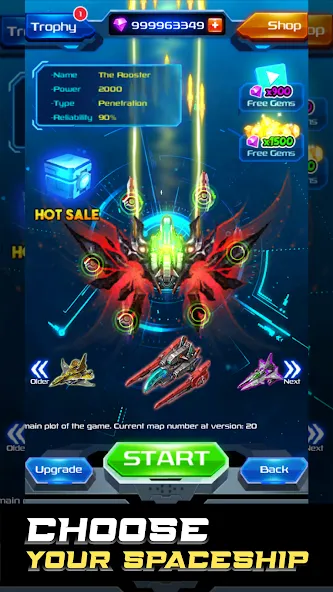 Galaxy Attack: Space Shooter (Гэлэкси Аттак) [МОД: Много монет, Открытые уровни и Мега MOD] Screenshot 2