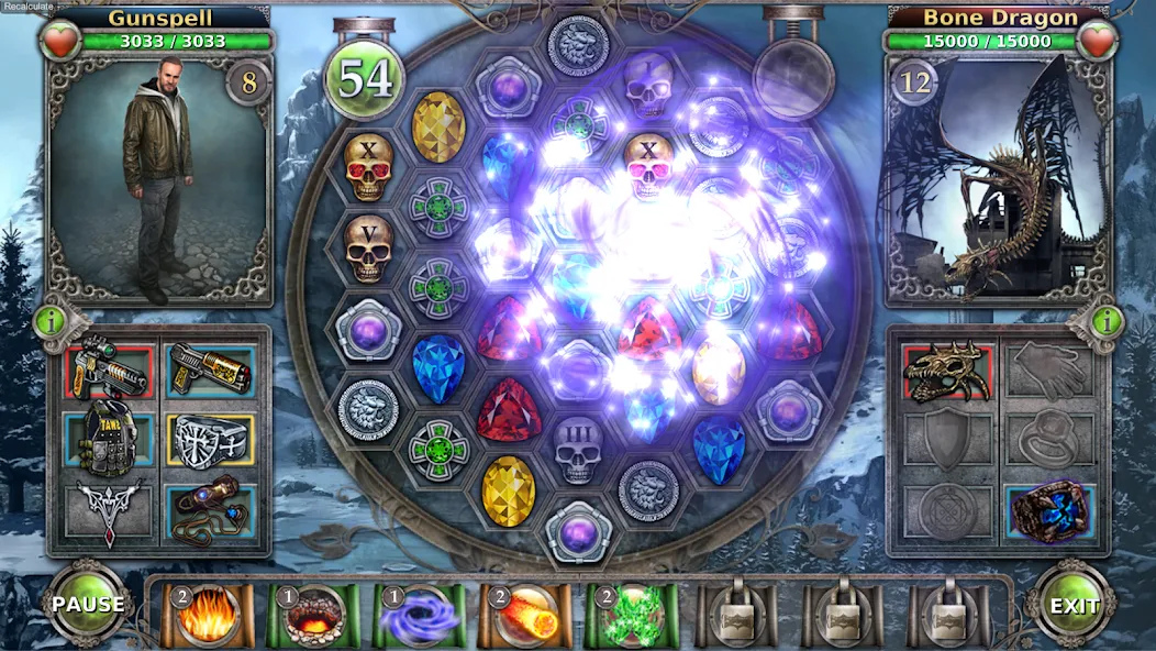 Gunspell - Match 3 Puzzle RPG (Ганспелл) [МОД: Много денег, Монет и Все открыто] Screenshot 3