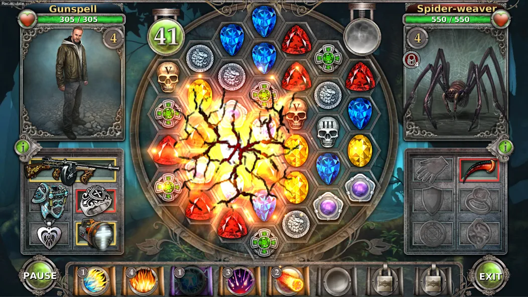 Gunspell - Match 3 Puzzle RPG (Ганспелл) [МОД: Много денег, Монет и Все открыто] Screenshot 5