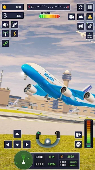 Airplane Game Flight Simulator [MOD: Мод Меню/Взлом] - Скриншот 1