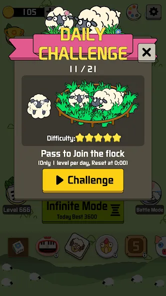 Sheep N Sheep: Daily Challenge (Шип эн Шип) [МОД: Все открыто, Дополнительные деньги и Меню MOD] Screenshot 2