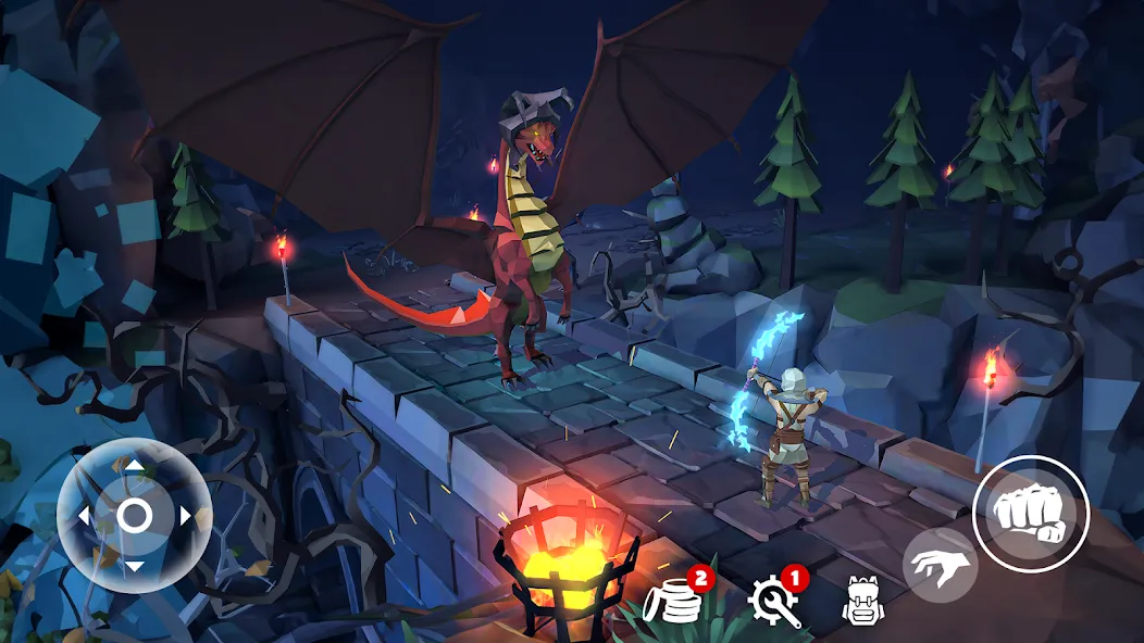 Polygon Fantasy: Action RPG (Полигон Фэнтези) [МОД: Меню, Бесконечные монеты и Открытые уровни] Screenshot 4