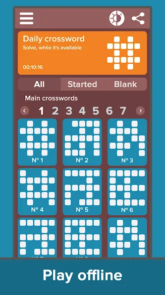Crossword: Grand collection [МОД: Меню, Бесконечные монеты и Открытые уровни] Screenshot 3