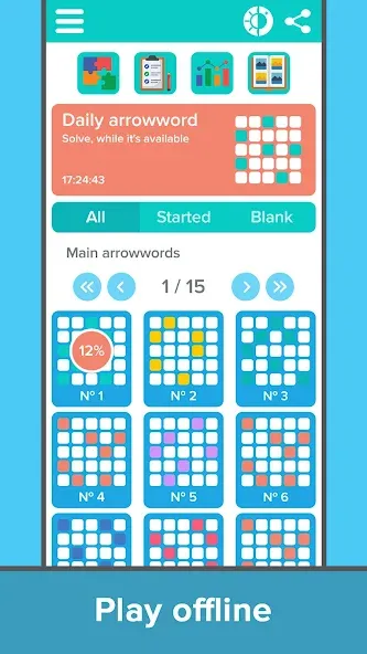 Crossword: Arrowword puzzles [МОД: Меню, Бесконечные монеты и Открытые уровни] Screenshot 3
