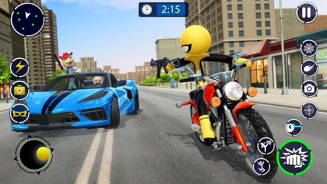 Spider Stickman Rope Hero Game [МОД: Деньги, Монеты и Меню MOD] Screenshot 2