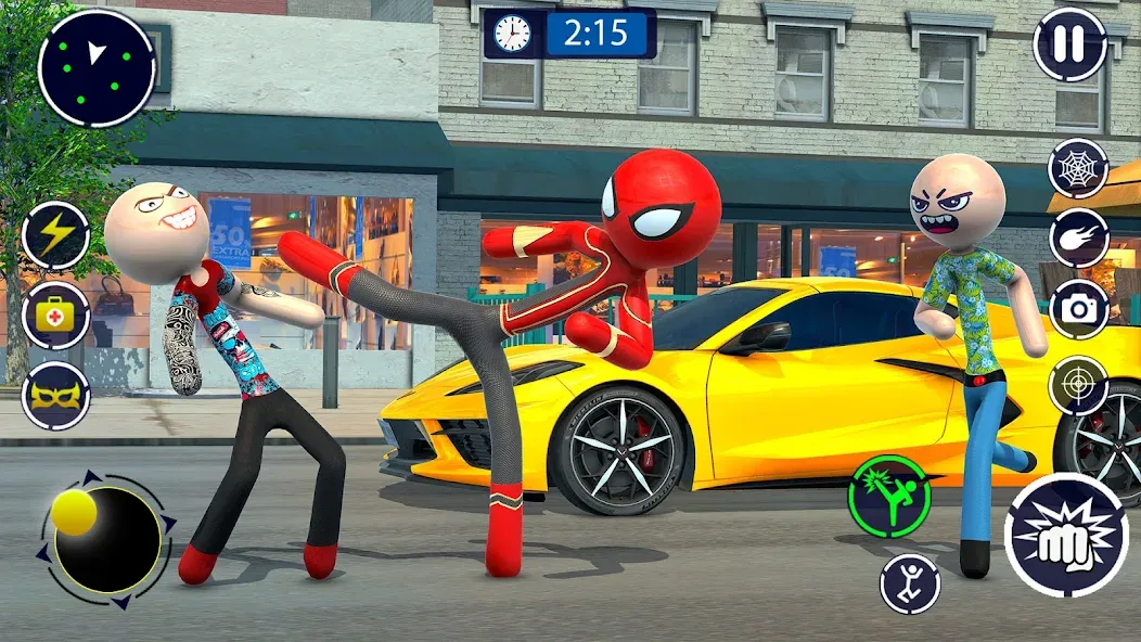 Spider Stickman Rope Hero Game [МОД: Деньги, Монеты и Меню MOD] Screenshot 3