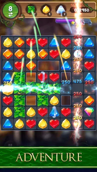 Avalon Jewels Match-3 (Авалон Джуэлс) [МОД: Меню, Бесконечные монеты и Открытые уровни] Screenshot 2