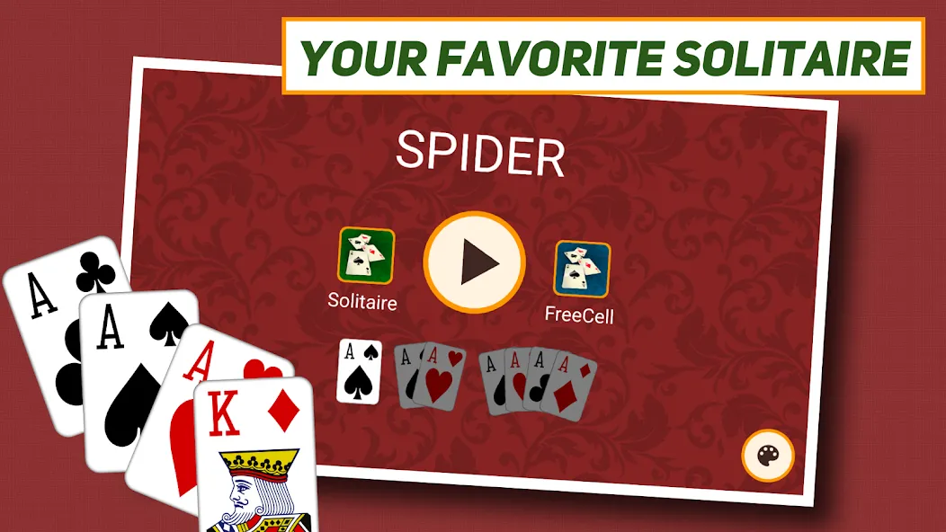 Spider Solitaire: Classic [МОД: Все открыто, Дополнительные деньги и Меню MOD] Screenshot 1