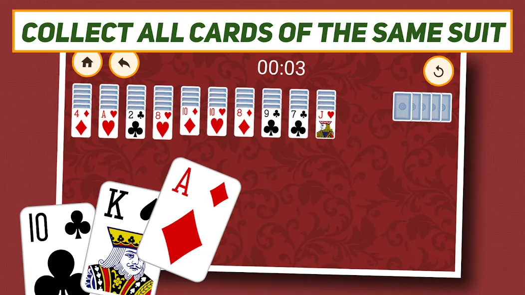 Spider Solitaire: Classic [МОД: Все открыто, Дополнительные деньги и Меню MOD] Screenshot 3