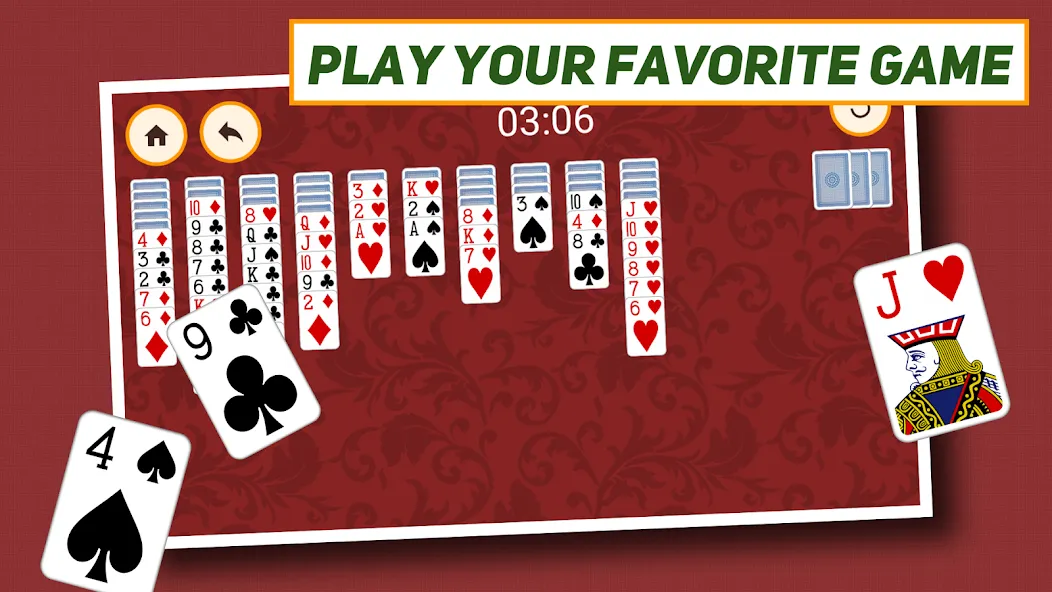 Spider Solitaire: Classic [МОД: Все открыто, Дополнительные деньги и Меню MOD] Screenshot 5
