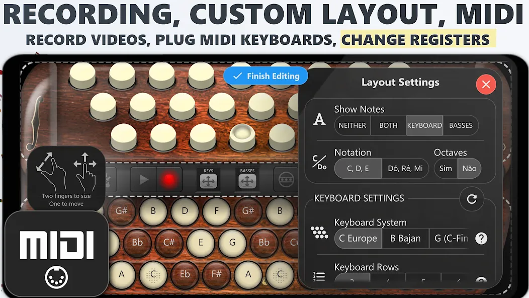 Accordion Chromatic Button (Аккордеон с хроматическими кнопками) [MOD: Разблокировано] - Скриншот 5