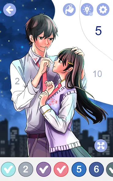 Anime Manga Color by Numbers [МОД: Все открыто, Дополнительные деньги и Меню MOD] Screenshot 5