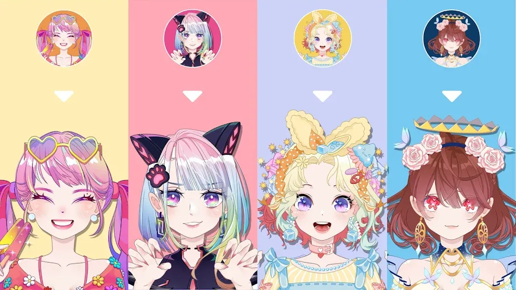 Anime Avatar Maker 2: Dress Up (Долл Аниме Аватар Мейкер Гейм) [МОД: Меню, Бесконечные монеты и Открытые уровни] Screenshot 5