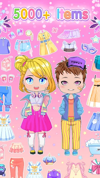 Chibi Doll Dress Up Games [МОД: Деньги, Монеты и Меню MOD] Screenshot 3