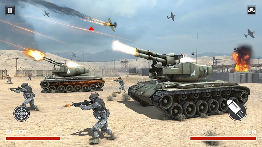 FPS War Games- Aircrafts Games [МОД: Меню, Бесконечные монеты и Открытые уровни] Screenshot 2