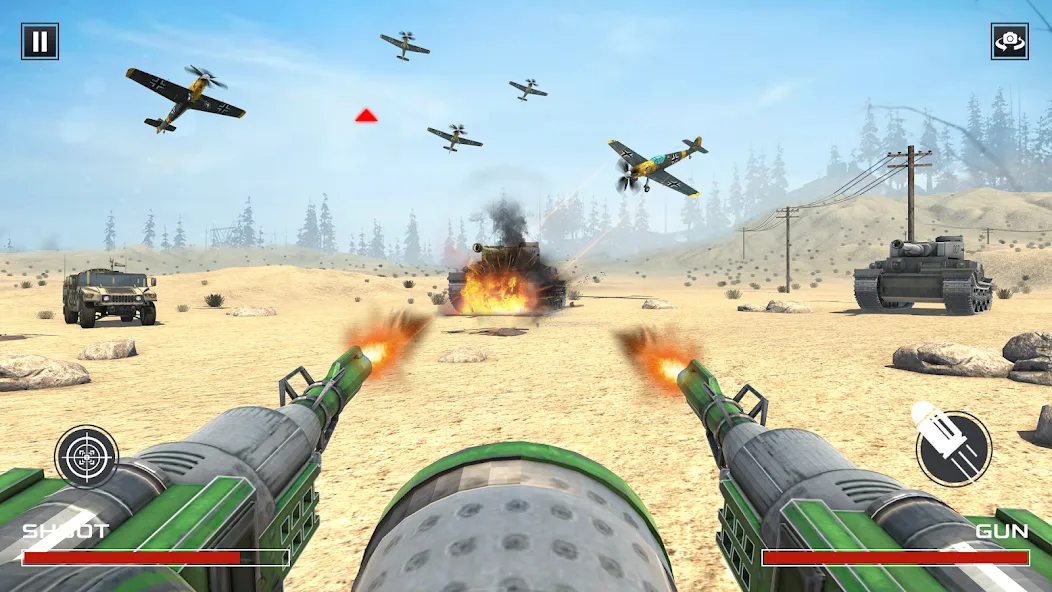 FPS War Games- Aircrafts Games [МОД: Меню, Бесконечные монеты и Открытые уровни] Screenshot 3