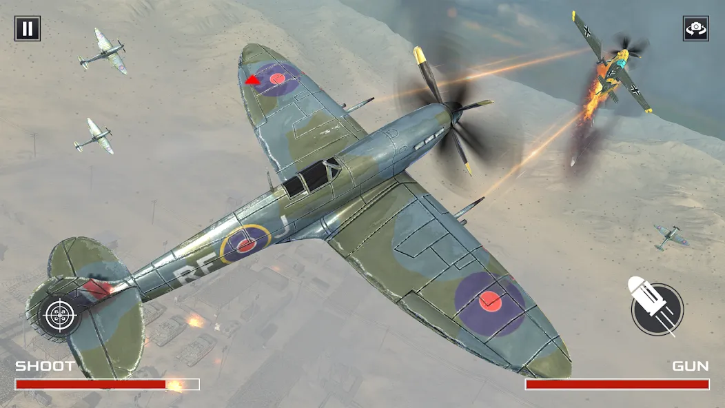 FPS War Games- Aircrafts Games [МОД: Меню, Бесконечные монеты и Открытые уровни] Screenshot 4