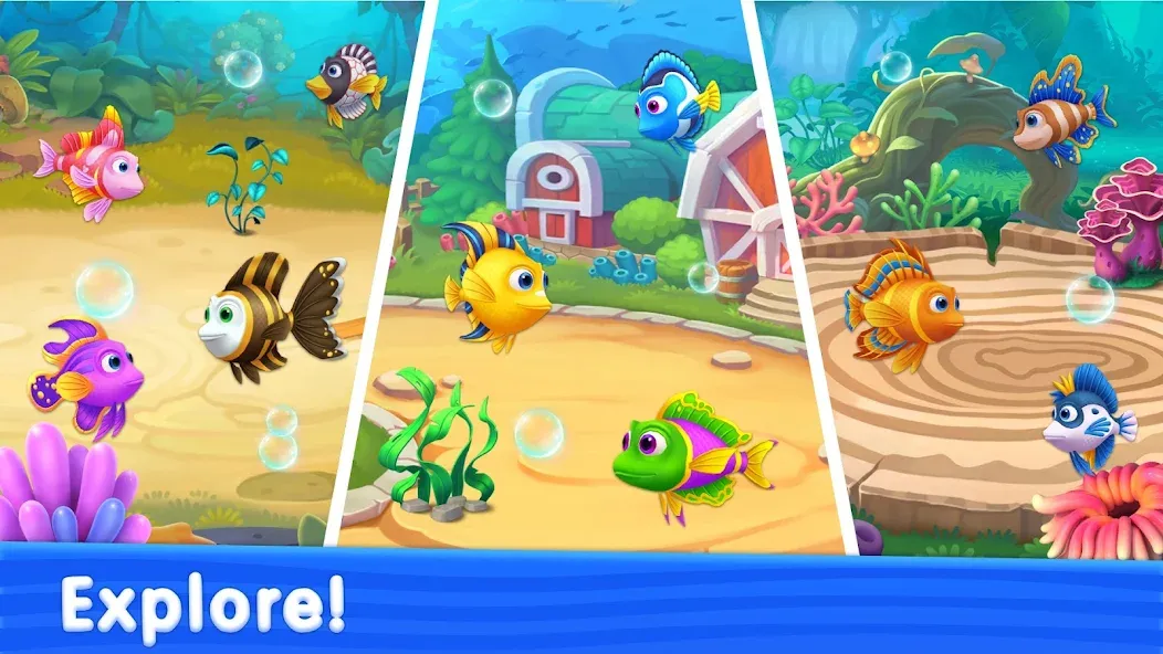 Solitaire TriPeaks: Aquarium (Солитер ТриПикс) [МОД: Много денег, Монет и Все открыто] Screenshot 3