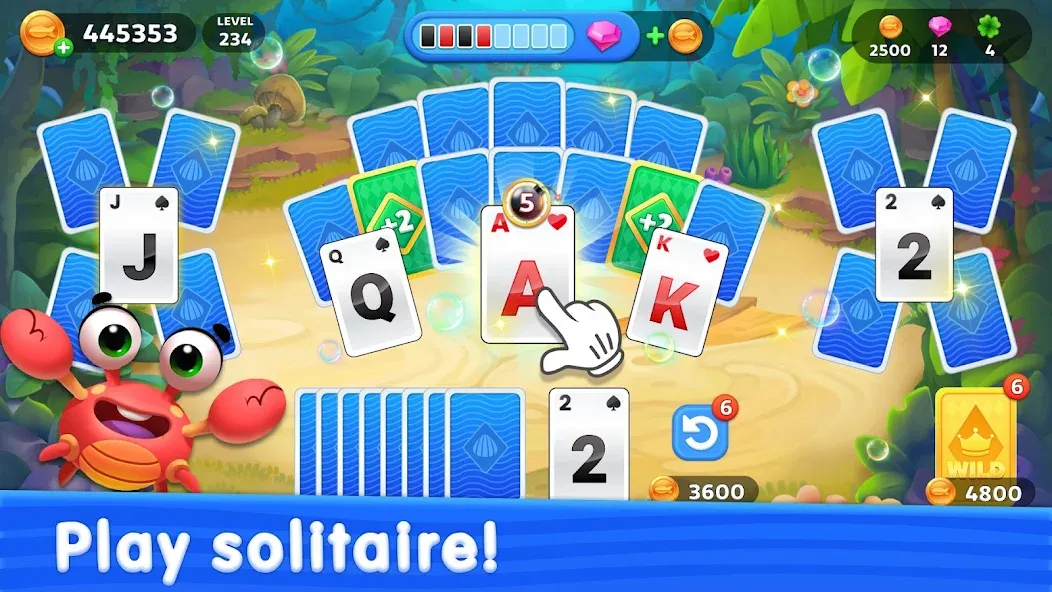 Solitaire TriPeaks: Aquarium (Солитер ТриПикс) [МОД: Много денег, Монет и Все открыто] Screenshot 4