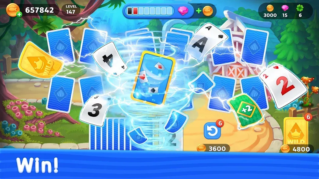 Solitaire TriPeaks: Aquarium (Солитер ТриПикс) [МОД: Много денег, Монет и Все открыто] Screenshot 5