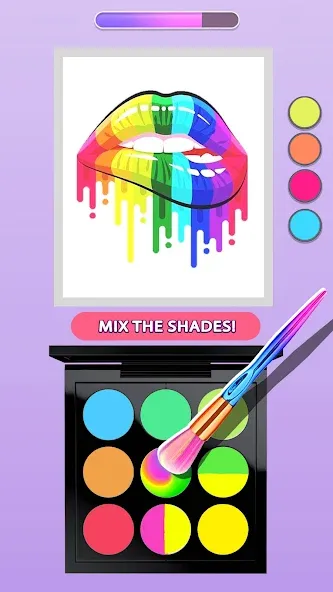 Makeup Kit - Color Mixing [МОД: Меню, Бесконечные монеты и Открытые уровни] Screenshot 1