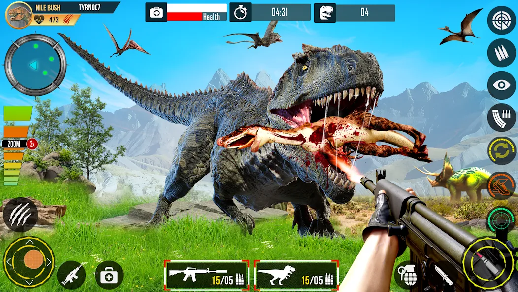 Real Dino Hunting Gun Games (Риал Дино Хантинг Ган Геймс) [МОД: Много денег, Монет и Все открыто] Screenshot 2