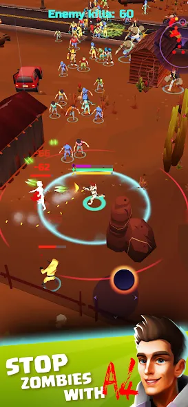 A4 vs Zombies - ZomBattle [МОД: Много монет, Открытые уровни и Мега MOD] Screenshot 1