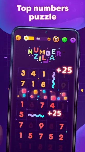 Numberzilla: Number Match Game (Намберзилла) [МОД: Деньги, Монеты и Меню MOD] Screenshot 2