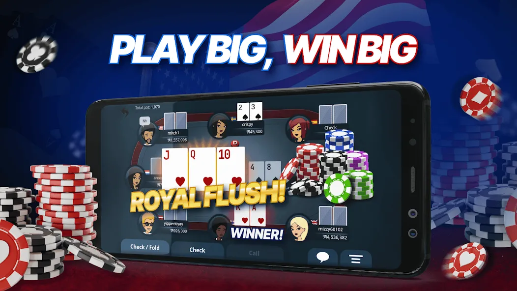 Appeak Poker – Texas Holdem (Аппик покер) [МОД: Много монет, Открытые уровни и Мега MOD] Screenshot 3