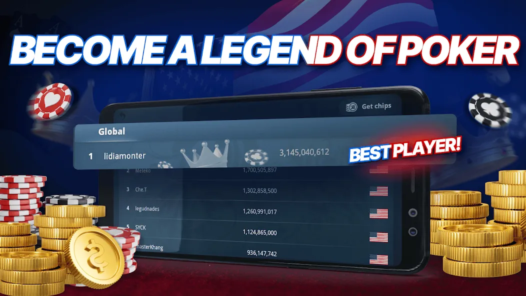 Appeak Poker – Texas Holdem (Аппик покер) [МОД: Много монет, Открытые уровни и Мега MOD] Screenshot 4