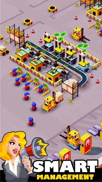 Idle Smartphone Tycoon Factory (Смартфон Фабрика Айдл Тайкун) [МОД: Все открыто, Дополнительные деньги и Меню MOD] Screenshot 1